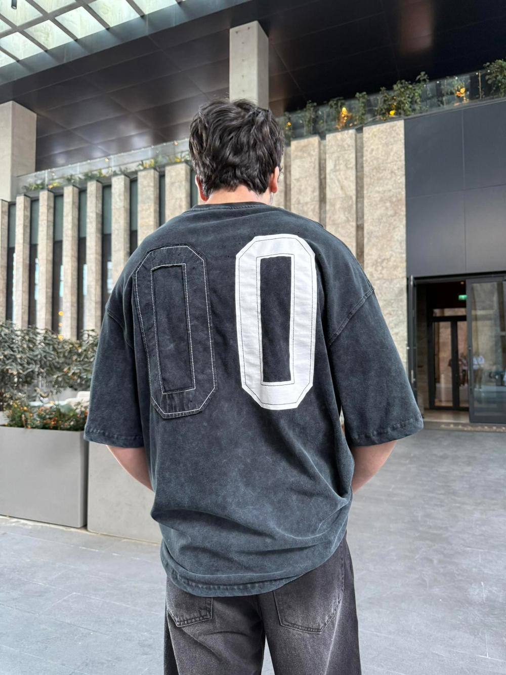 CHILL 00 Pacht Baskılı Oversize T-Shirt - Siyah