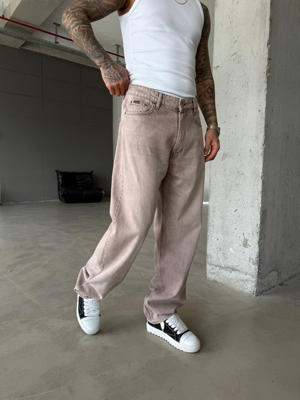 Elite Drop Baggy Pantolon  - Bej