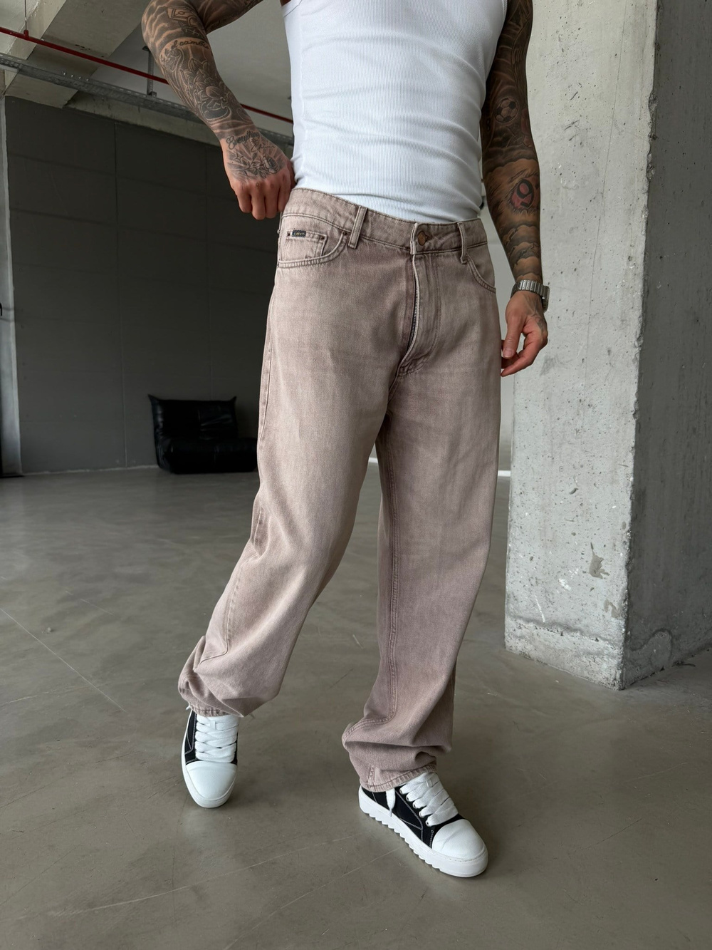 Elite Drop Baggy Pantolon  - Bej