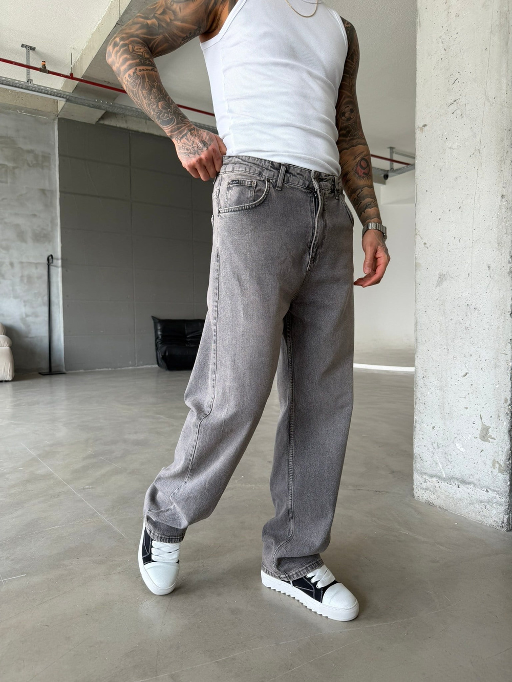 Elite Drop Baggy Pantolon  - Gri