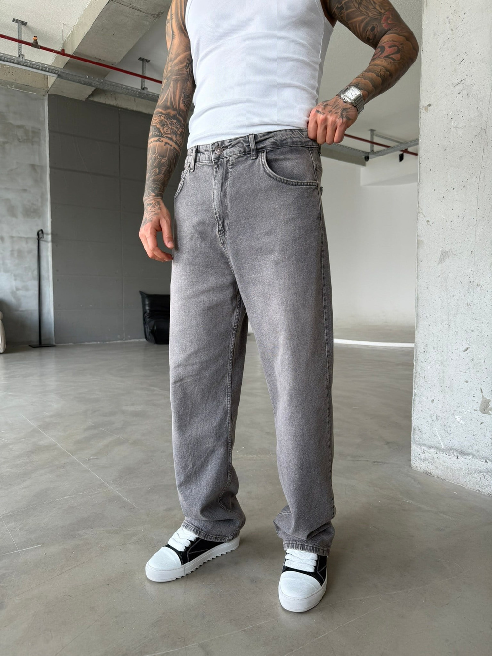 Elite Drop Baggy Pantolon  - Gri