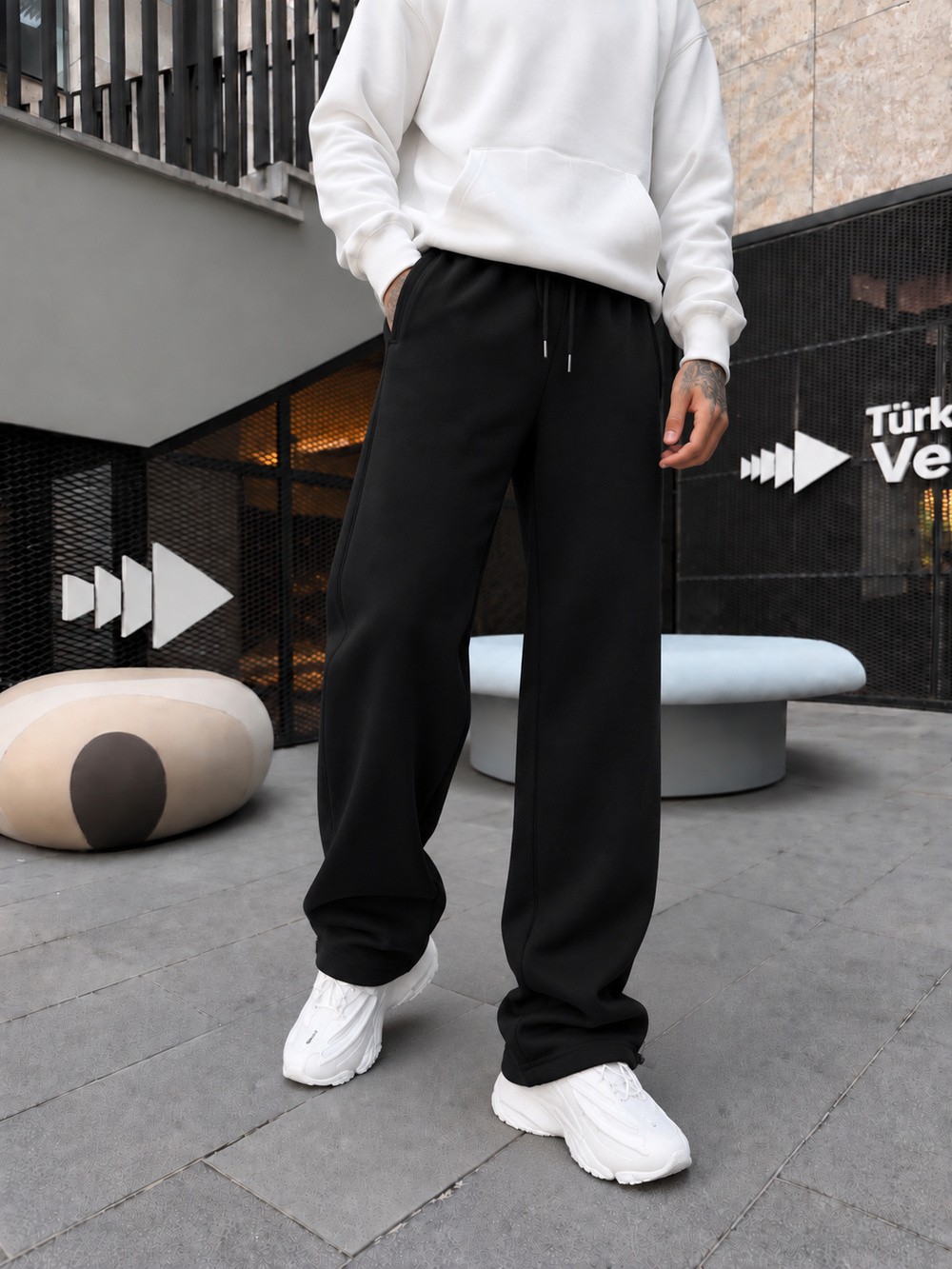 Erkek Basic Baggy Eşofman - Siyah