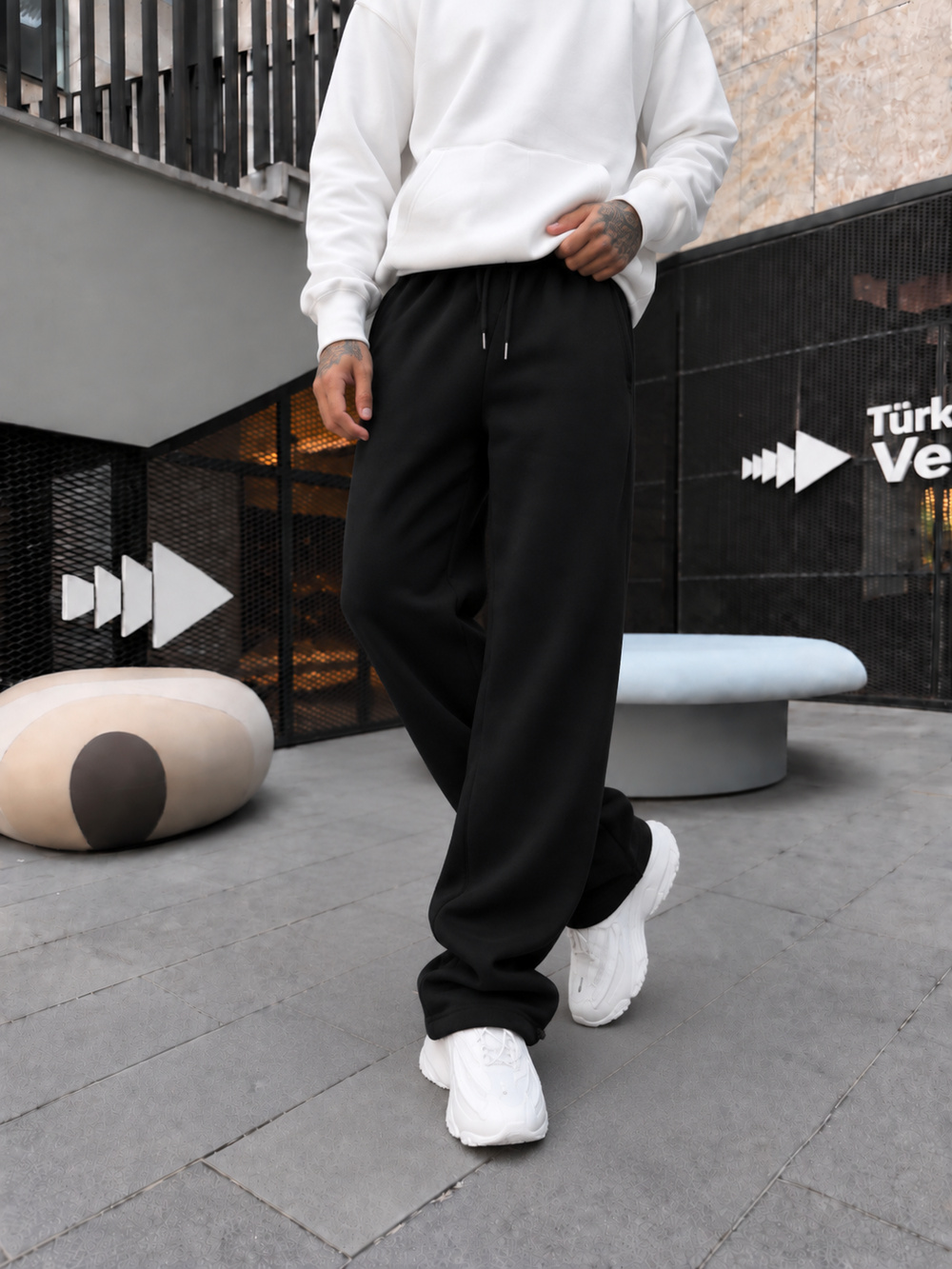 Erkek Basic Baggy Eşofman - Siyah