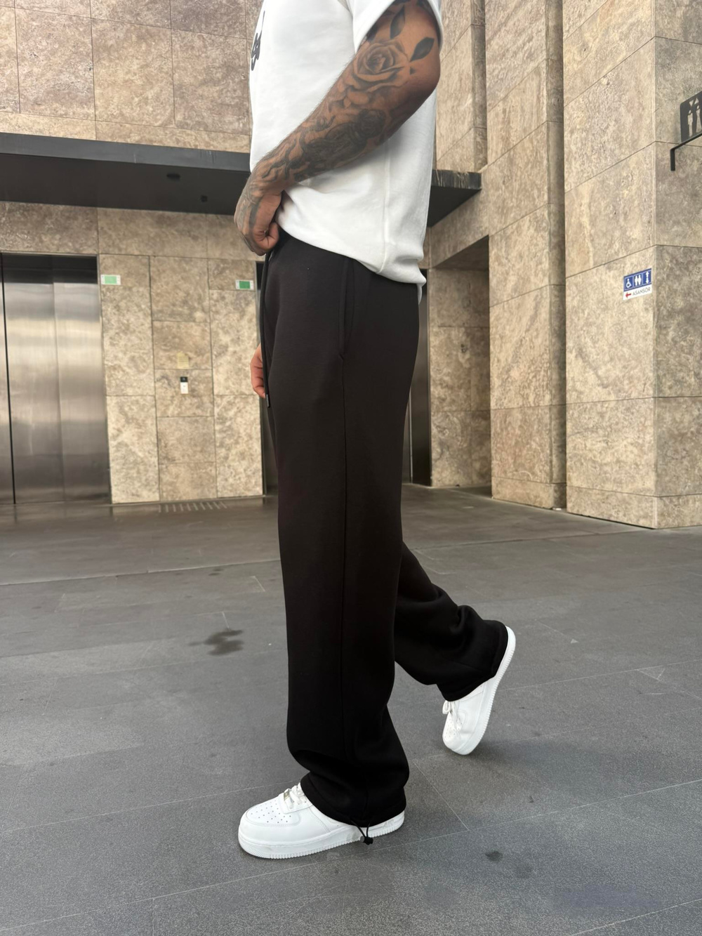 Erkek Basic Baggy Eşofman - Siyah