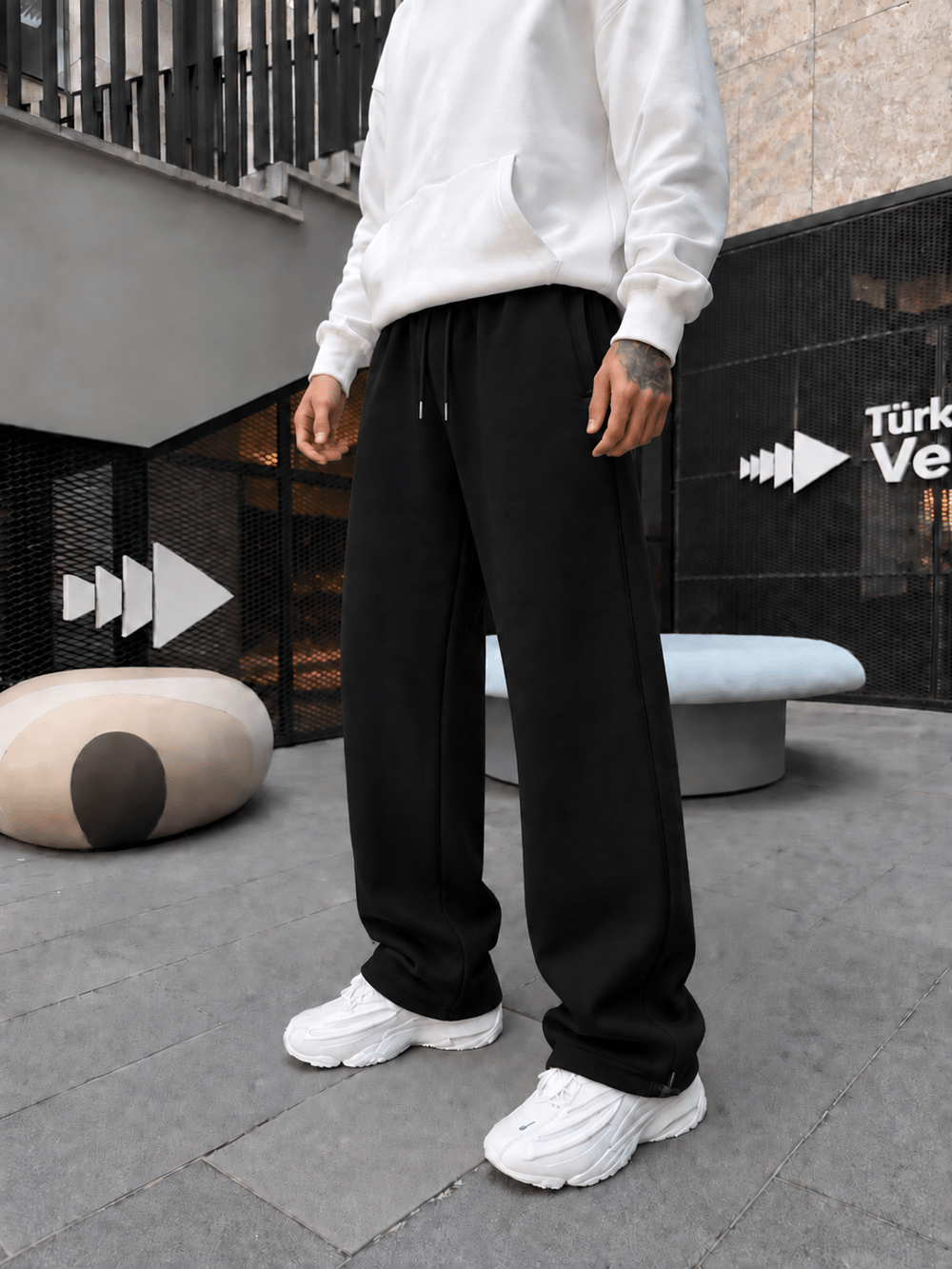 Erkek Basic Baggy Eşofman - Siyah