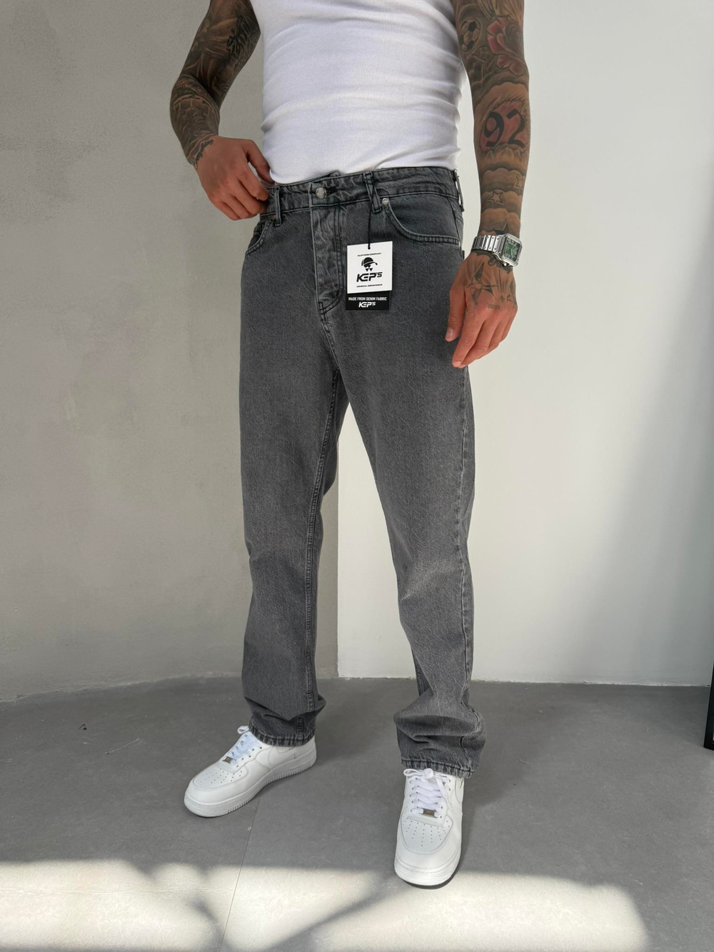 Erkek Basic Baggy Pantolon - Gri