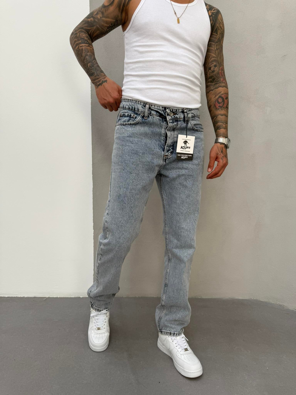Erkek Basic Baggy Pantolon - Mavi