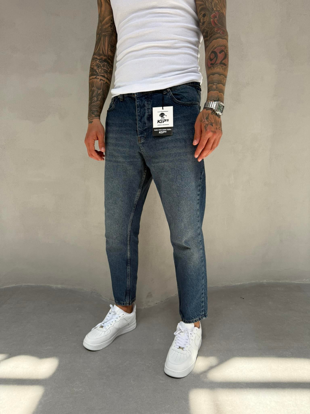 Erkek Boyfriend Fit Jean Pantolon Mavi