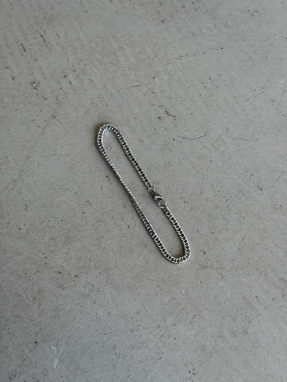 Erkek Double Cuban Zincir Bileklik - Gümüş