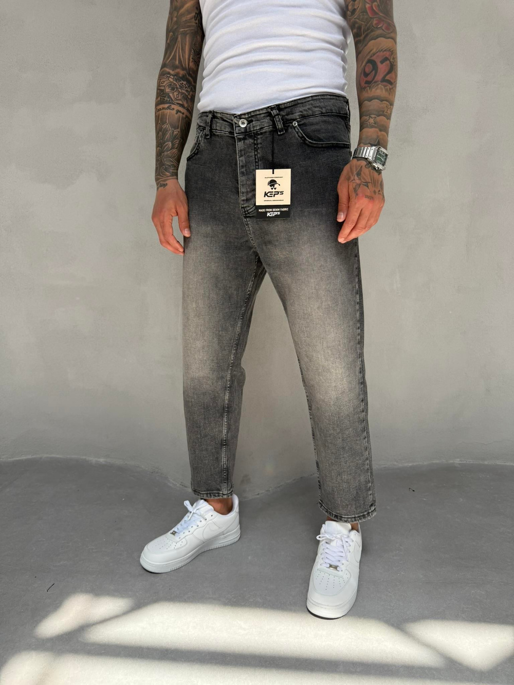 Erkek Eskitme Basic Boyfriend - Gri