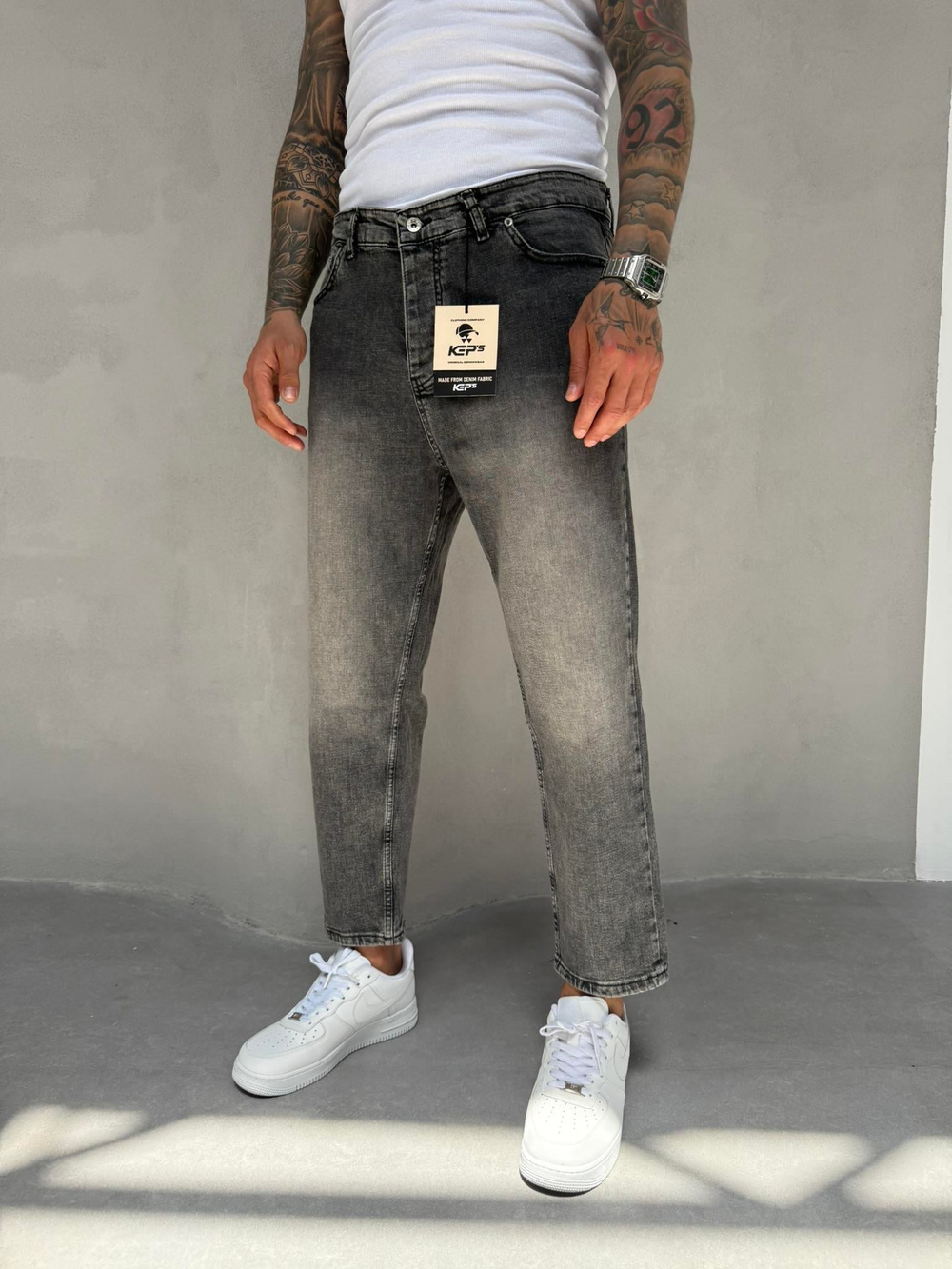 Erkek Eskitme Basic Boyfriend - Gri