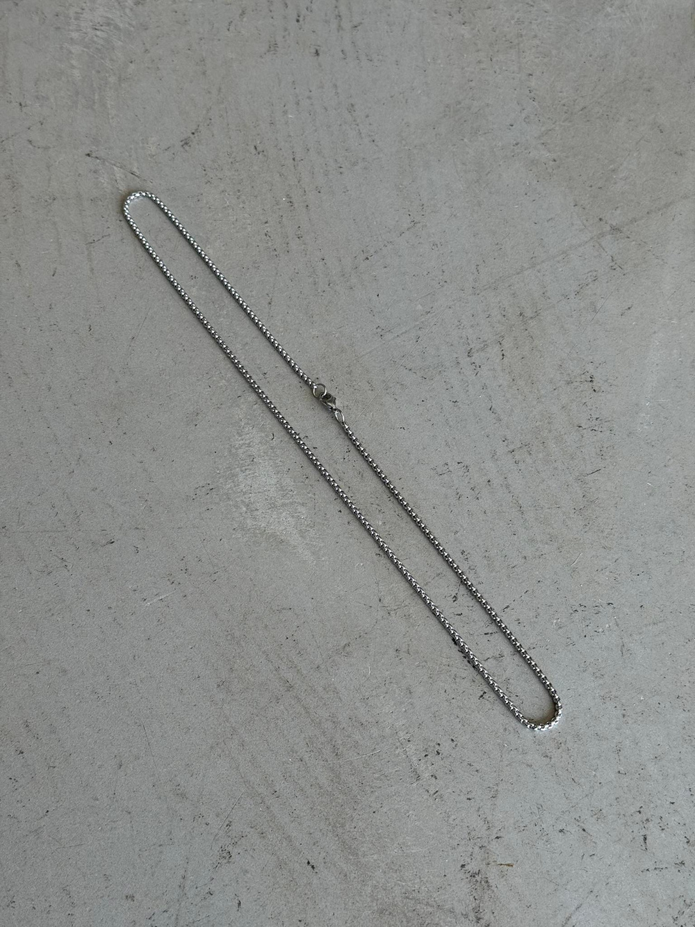 Erkek Flat Snake Zincir Kolye - Gümüş