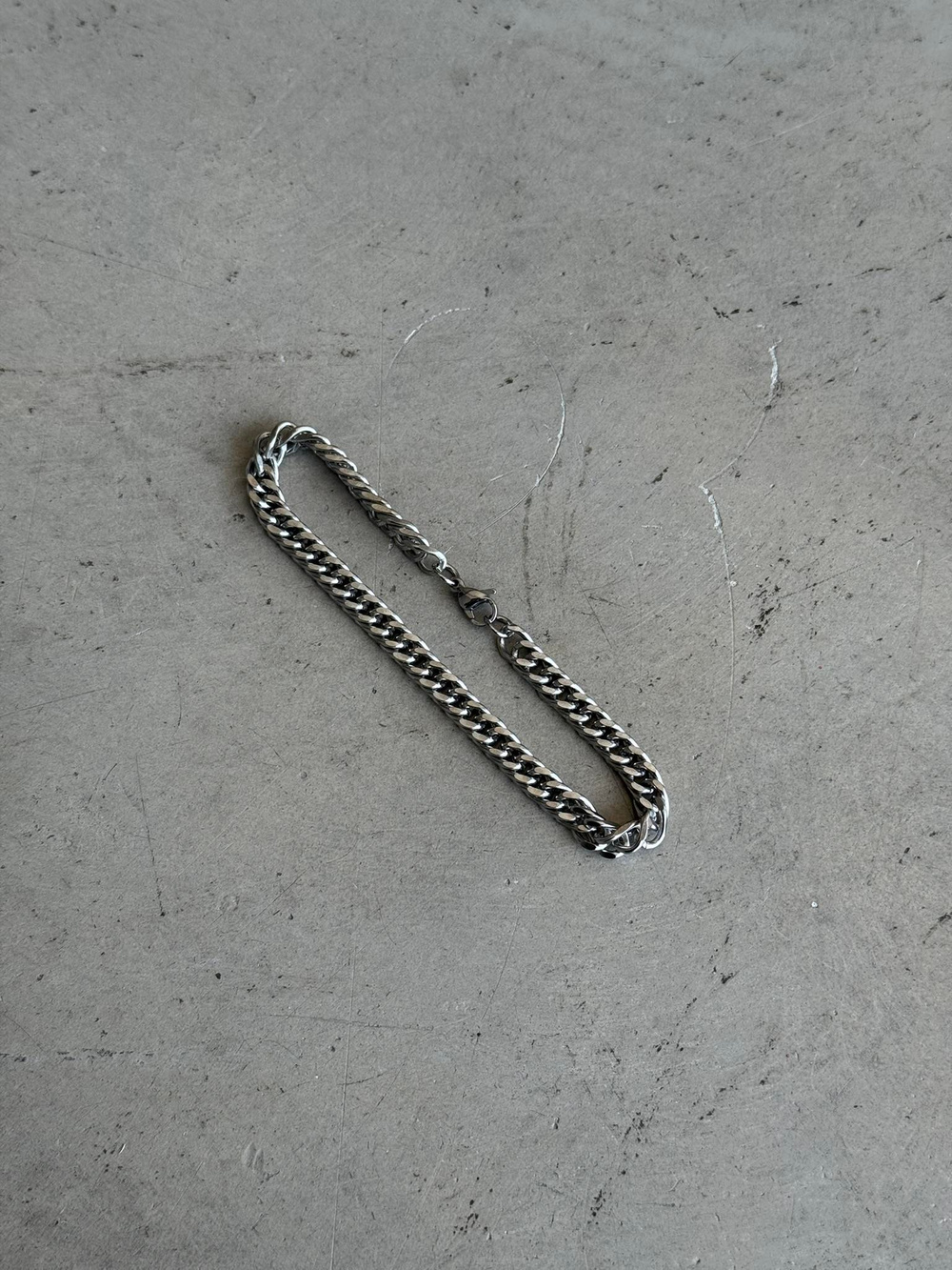 Erkek Klasik Cuban Zincir Bileklik - Gümüş