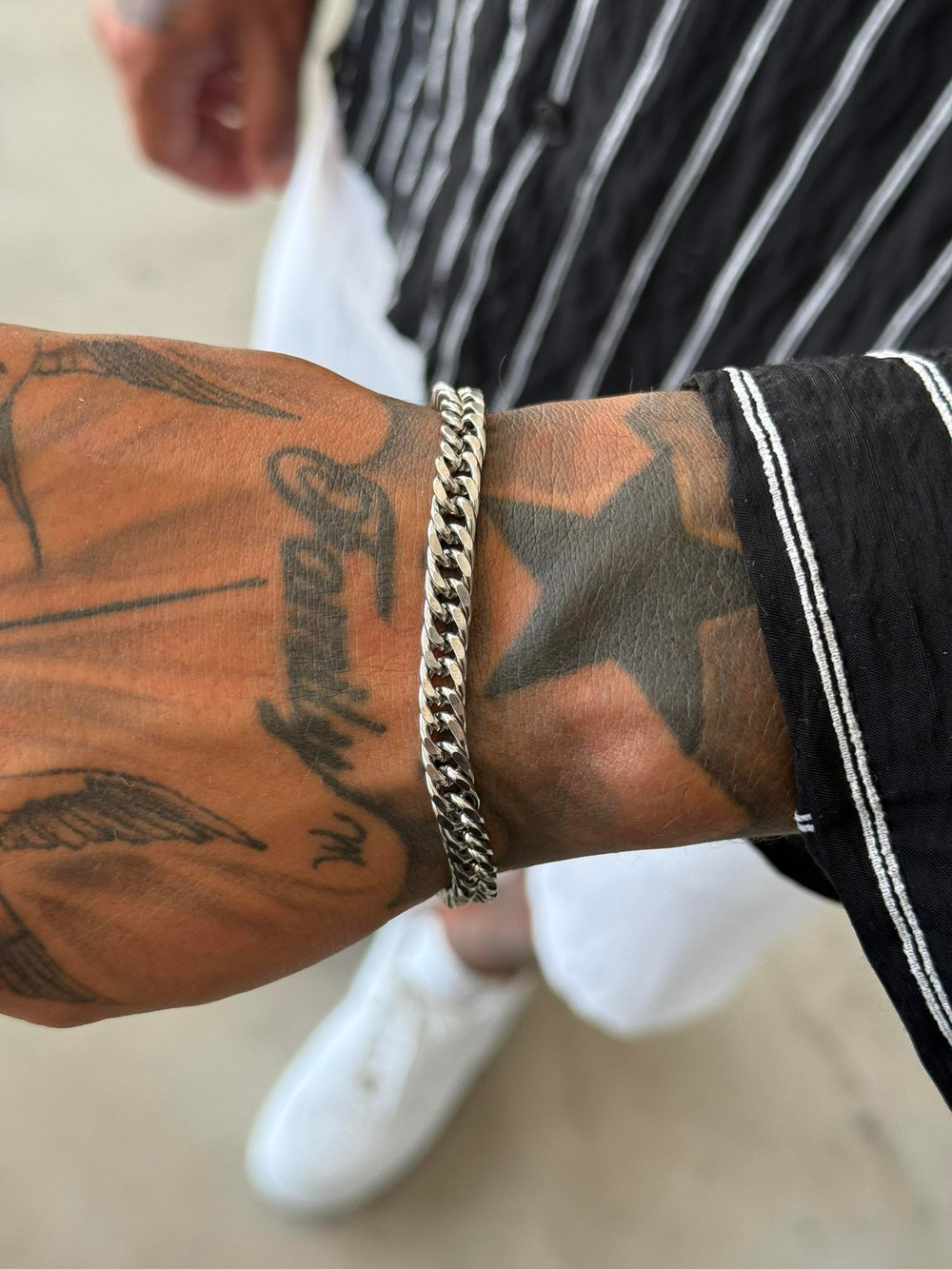 Erkek Klasik Cuban Zincir Bileklik - Gümüş