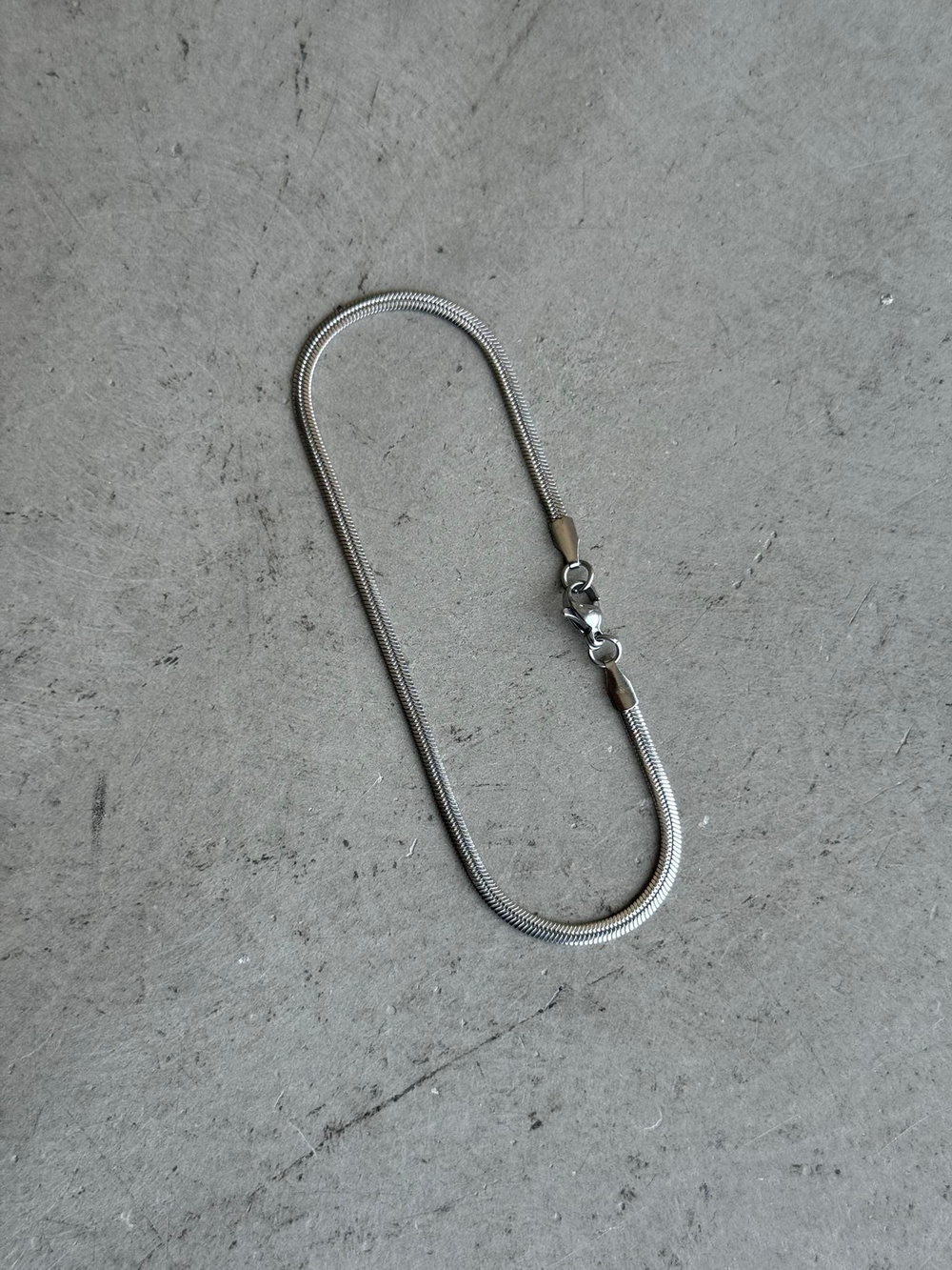 Erkek Minimal Düz Çelik Bileklik - Gümüş