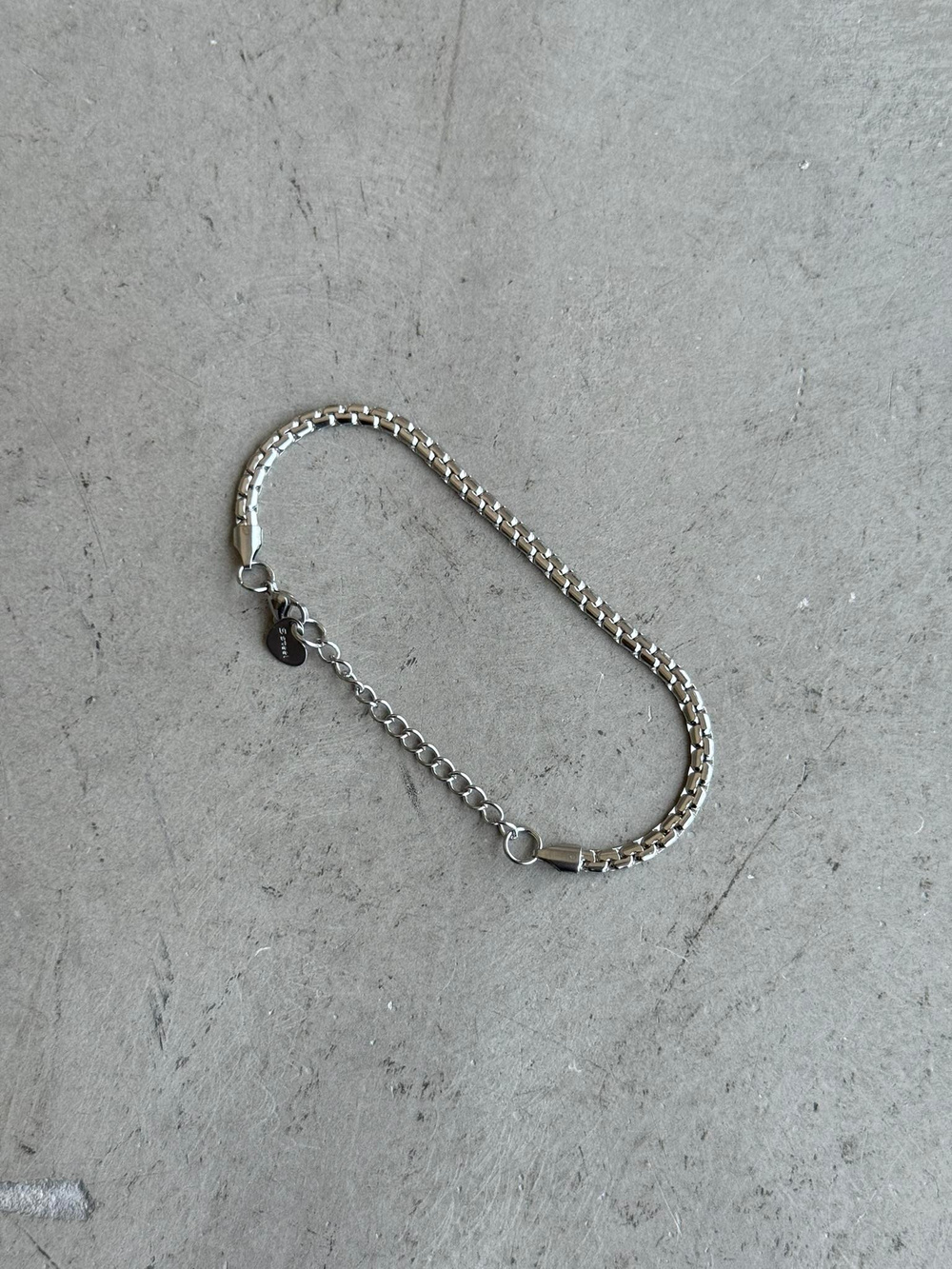 Erkek Minimal Düz Çelik Bileklik - Gümüş