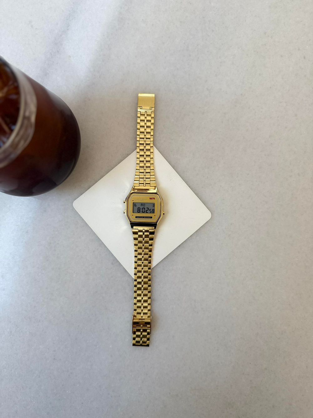 Erkek Retro Dijital Erkek Kol Saati - Gold