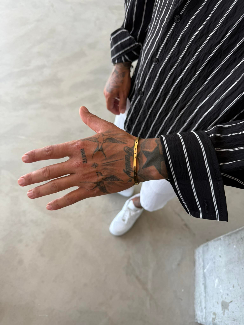 Erkek Roma Rakamlı Bileklik - Altın