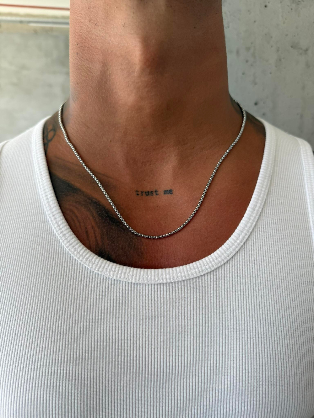 Erkek Slim Cuban Zincir Kolye - Gümüş