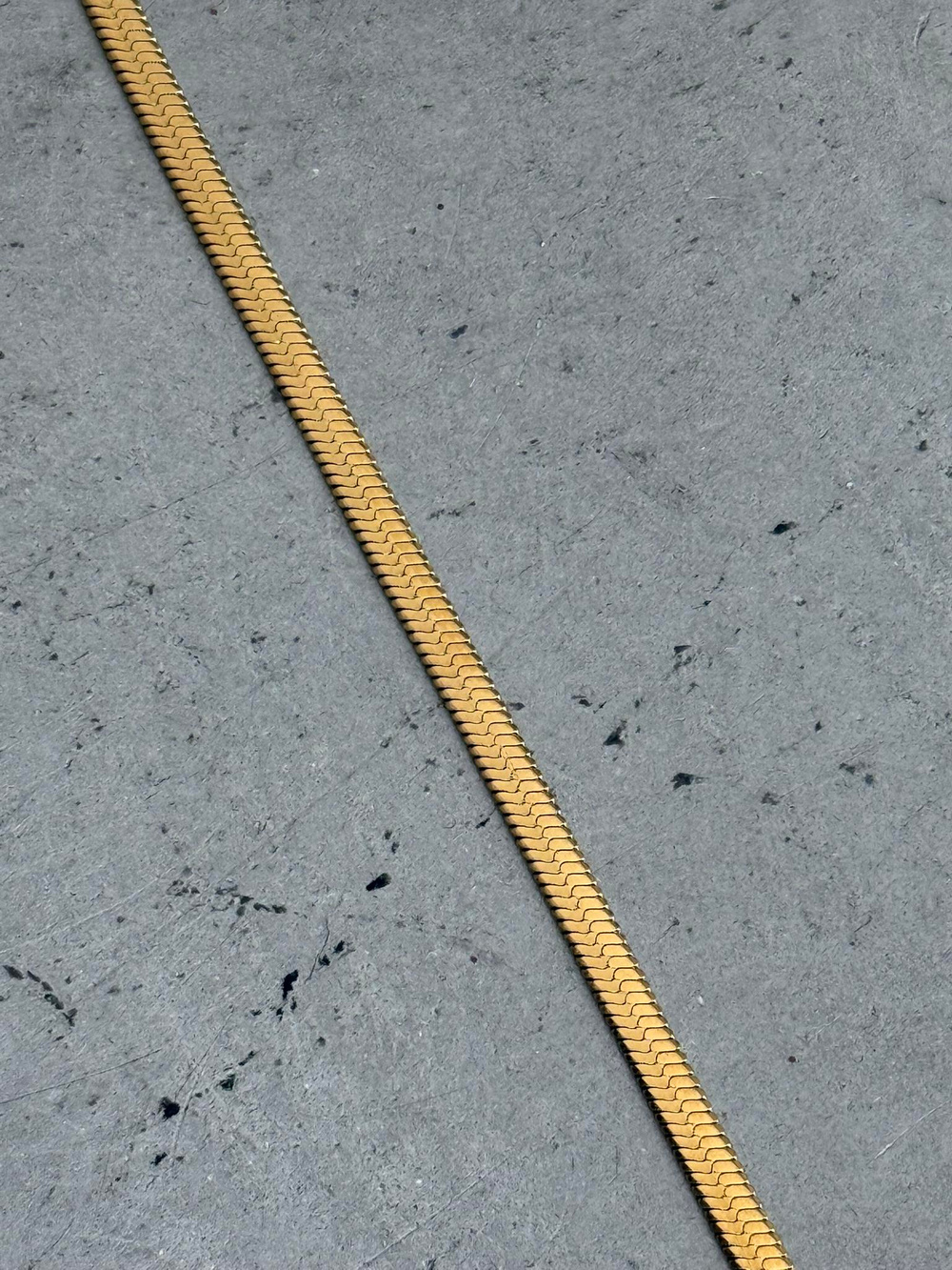 Erkek Yassı Snake Bileklik - Altın