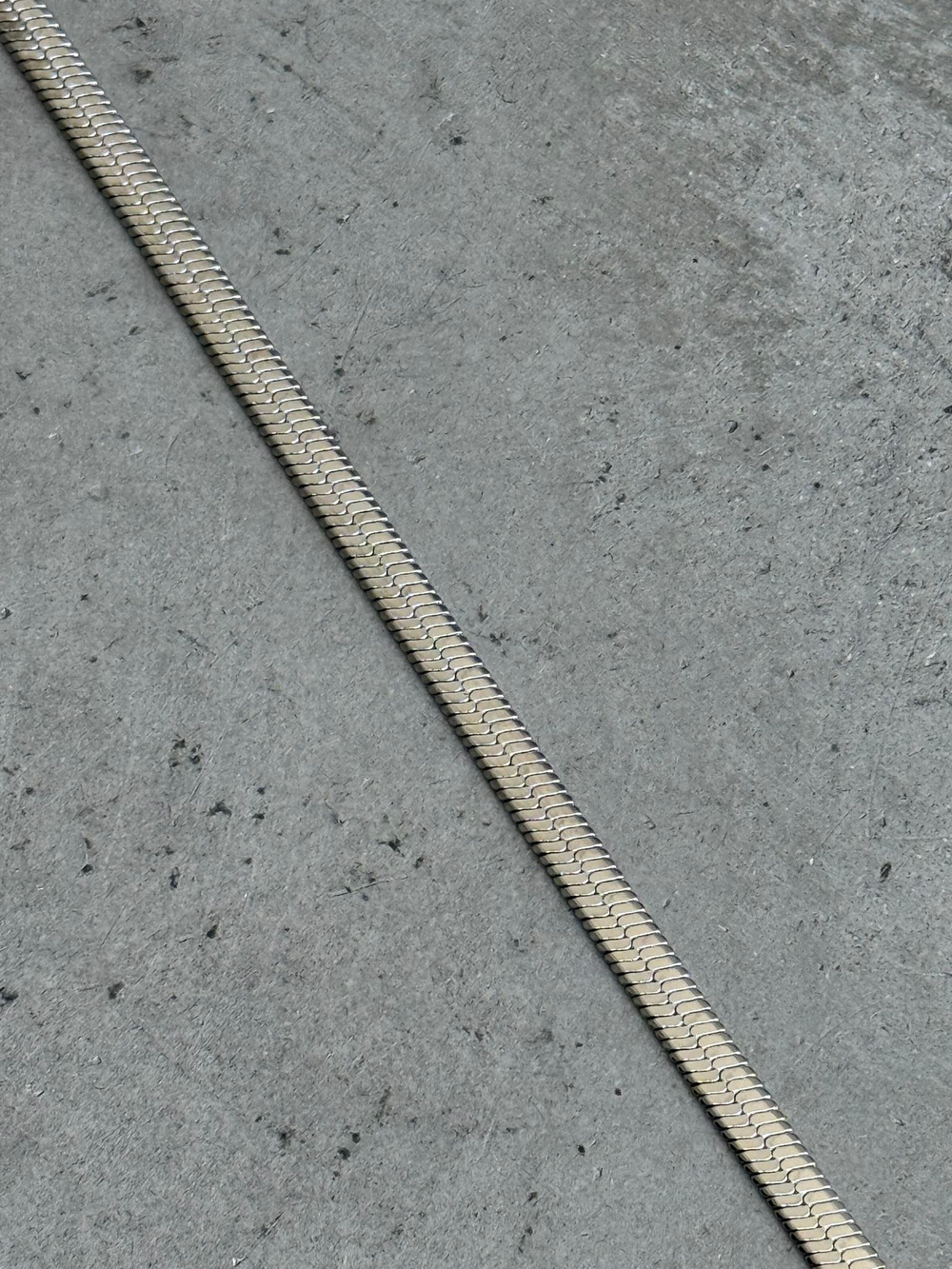 Erkek Yassı Snake Bileklik - Gümüş