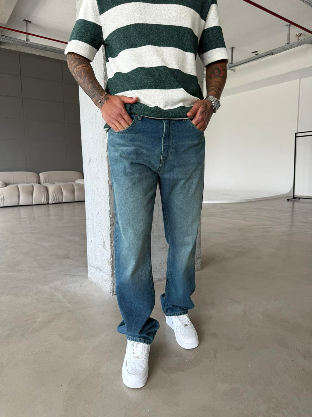 Erkek Yıkamalı Basic Baggy - Yeşil
