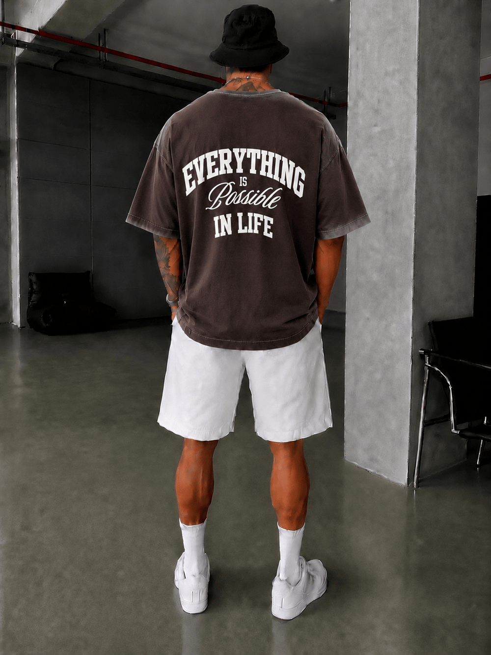 Everything  Spreyli Oversize T-Shirt  - Kahve