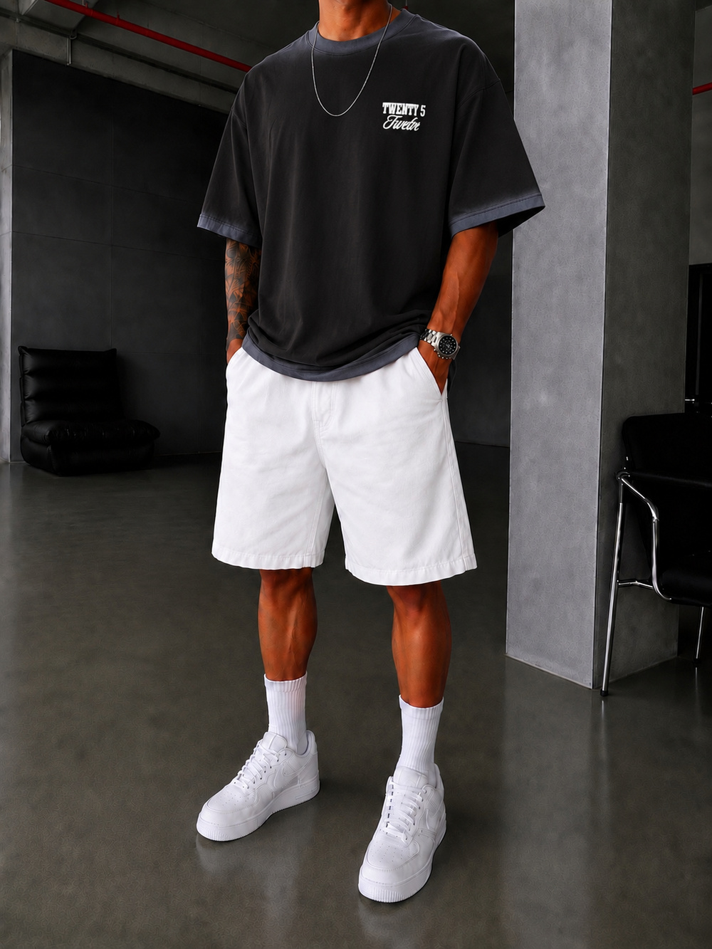 Everything  Spreyli Oversize T-Shirt  - Siyah
