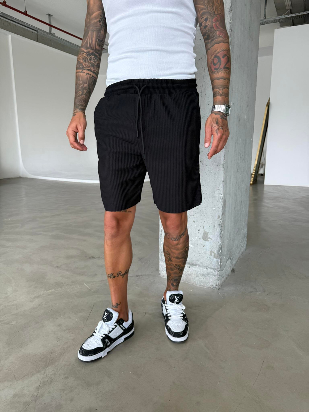 Fitilli Premium Basic Şort - Siyah