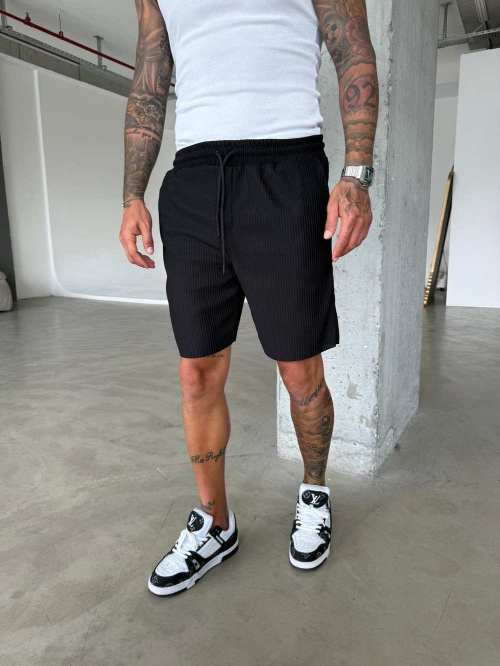 Fitilli Premium Basic Şort - Siyah