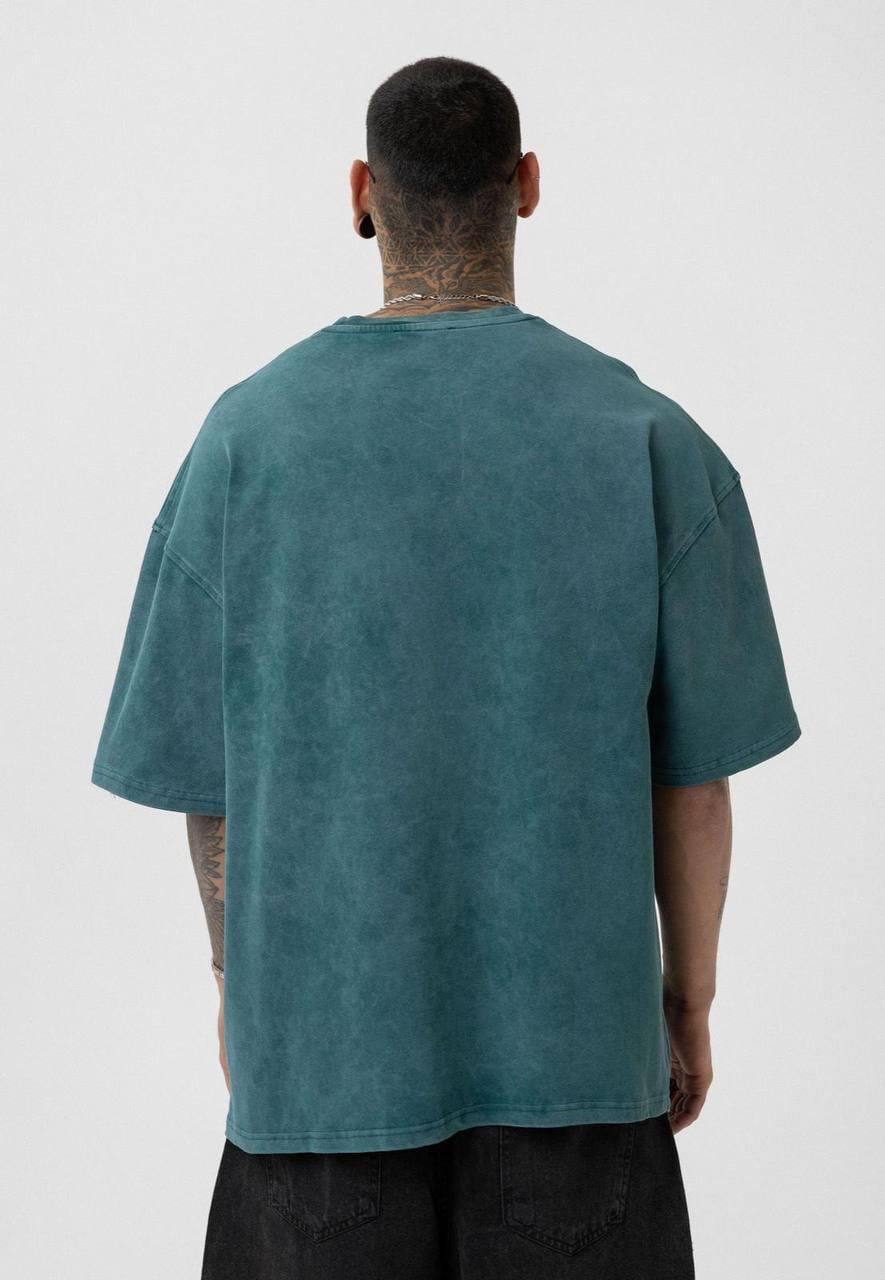Future İs Create İt Yıkamalı Oversize T-Shirt-Yeşil