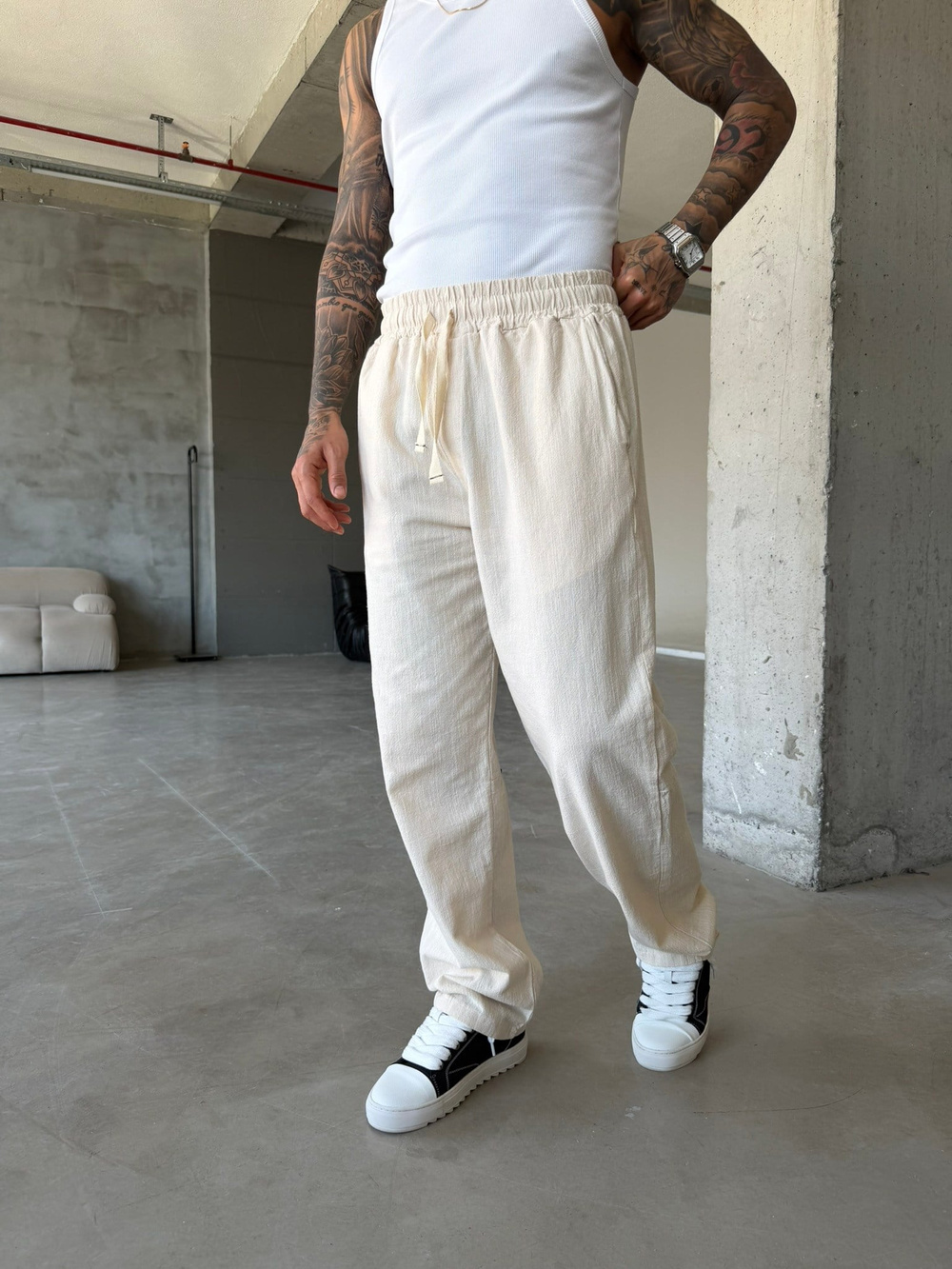 G Nakışlı Premium Pantolon - Bej