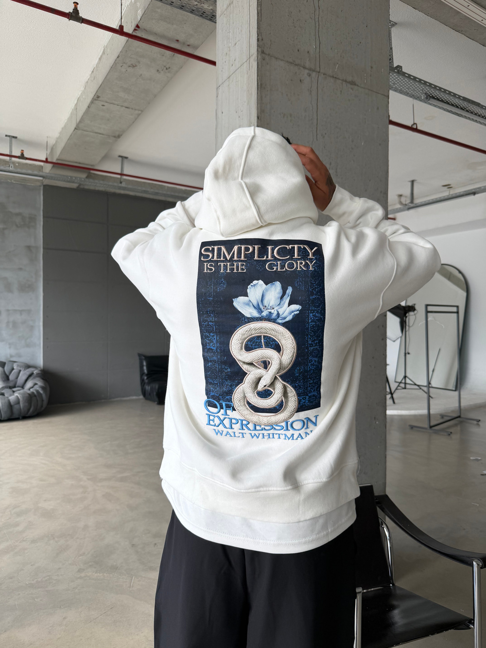 Glory Serpent Sırt Baskılı Oversize Hoodie