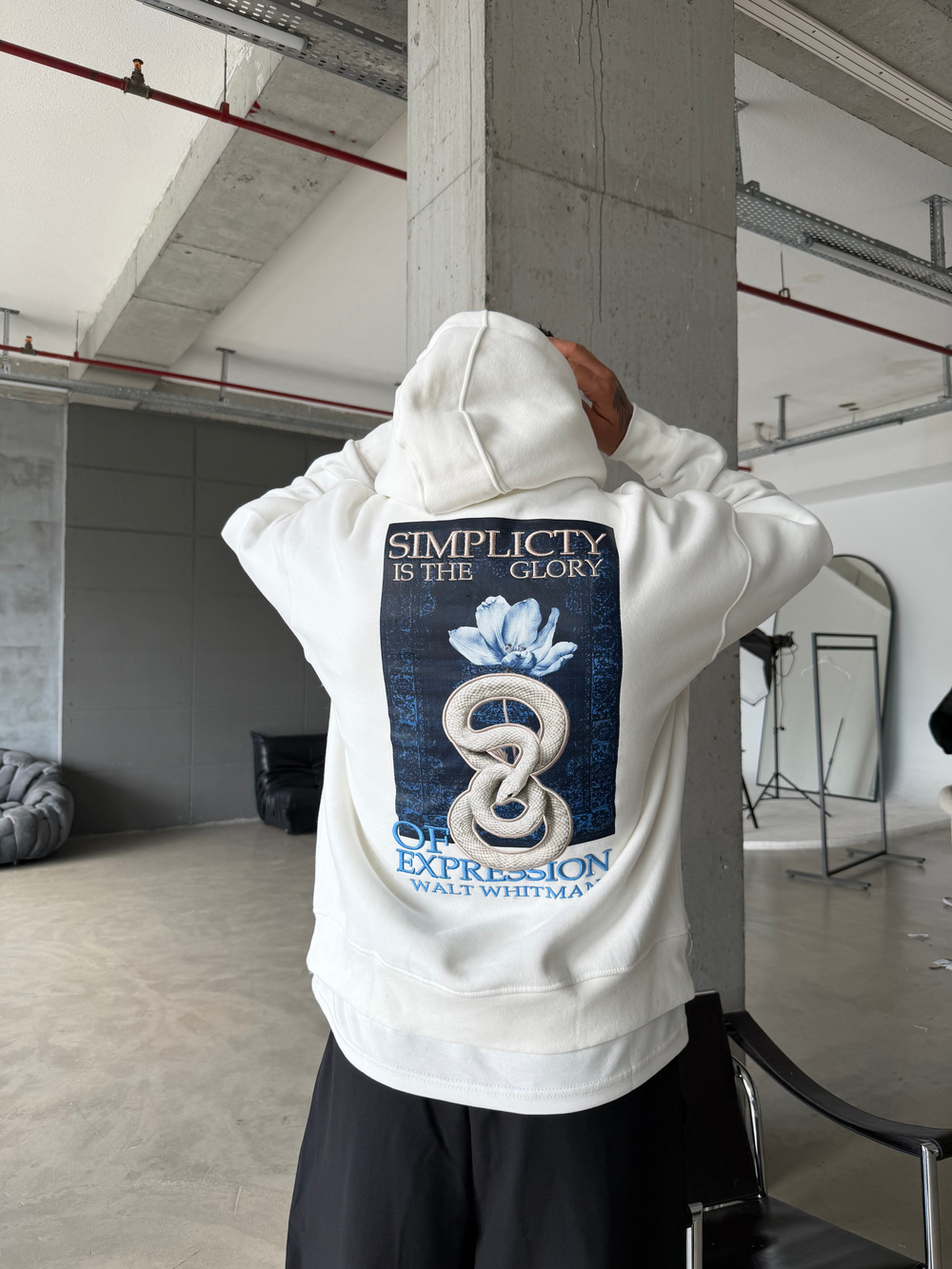 Glory Serpent Sırt Baskılı Oversize Hoodie