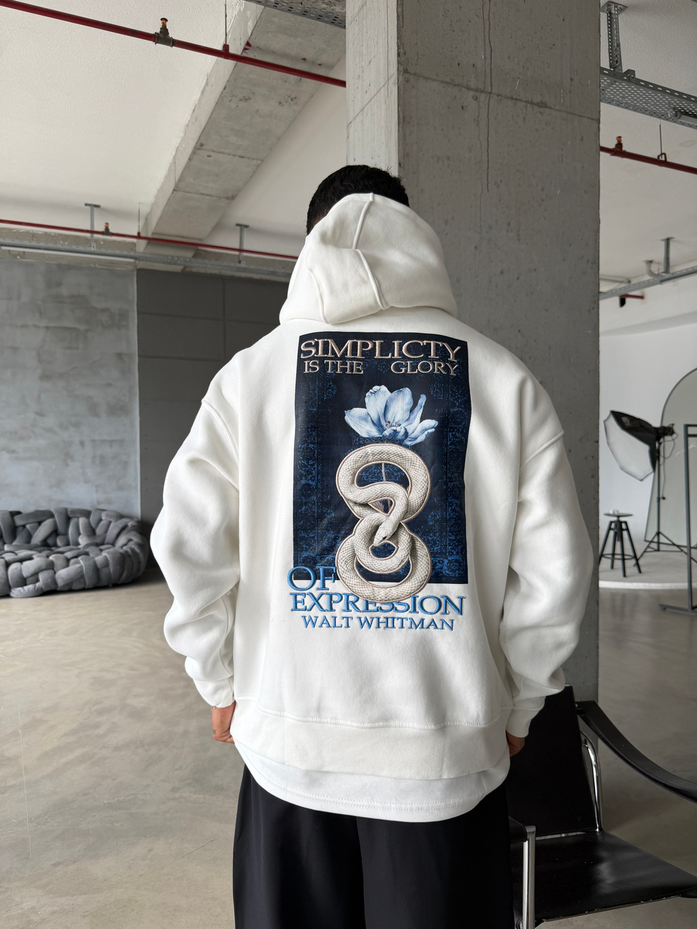 Glory Serpent Sırt Baskılı Oversize Hoodie