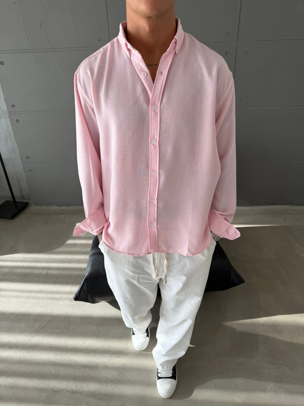 Gobis Basic Keten Gömlek - Pembe