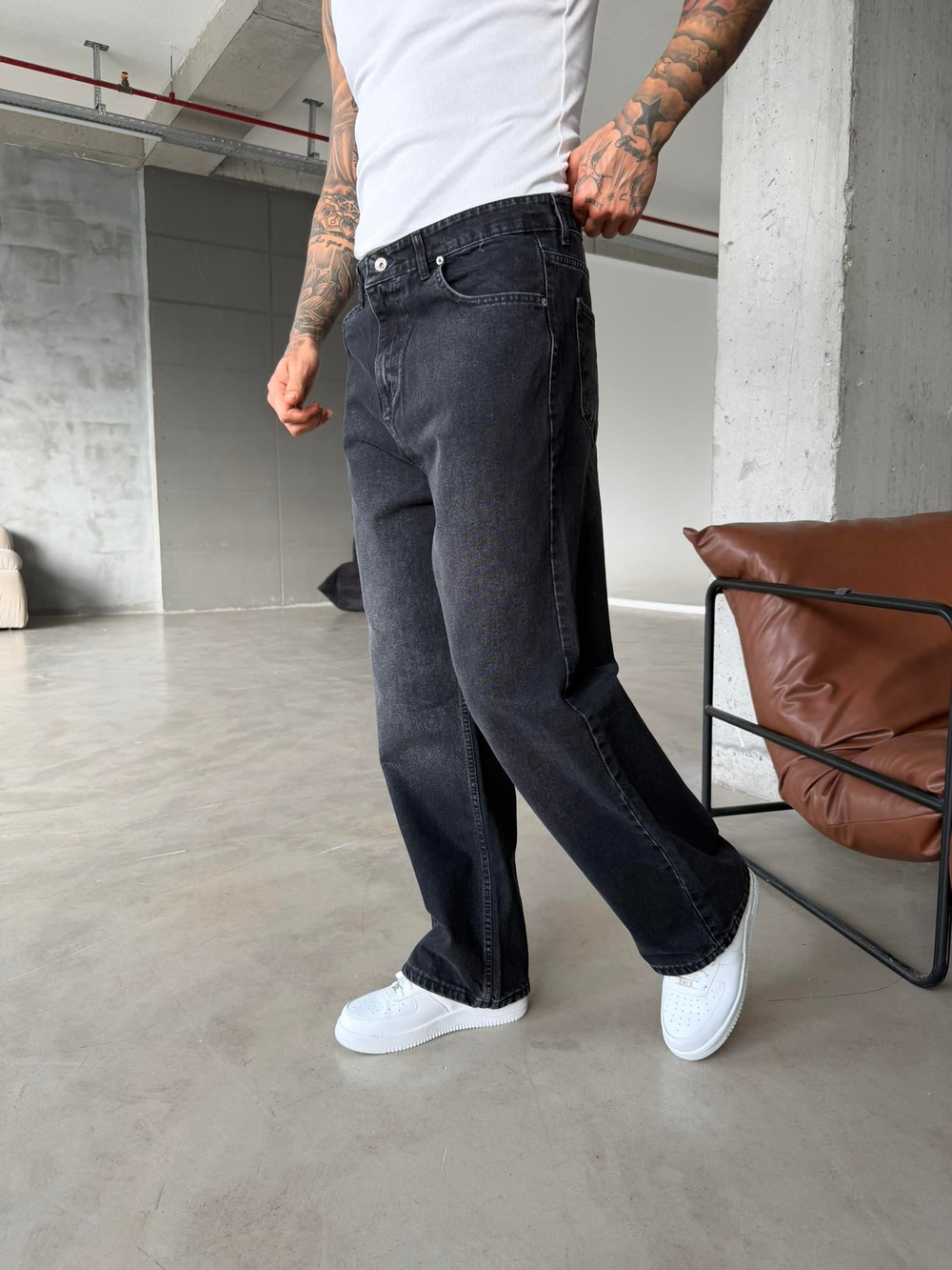 Gold Line Baggy Pantolon - Antrasit