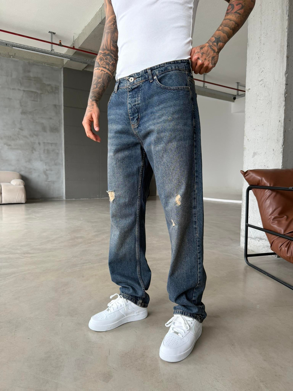 Günlük Premium Baggy Pantolon - İndigo