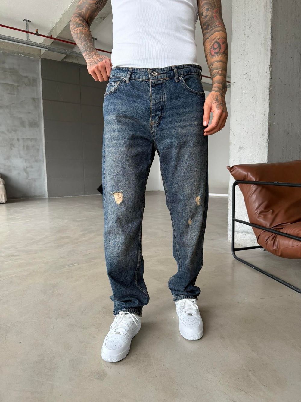 Günlük Premium Baggy Pantolon - İndigo