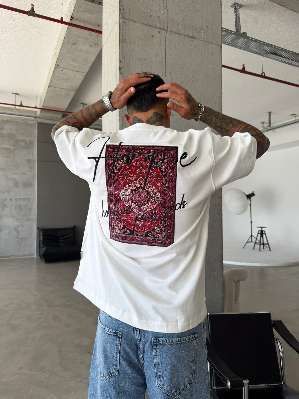 Hope Nakışlı Premium T-Shirt - Beyaz