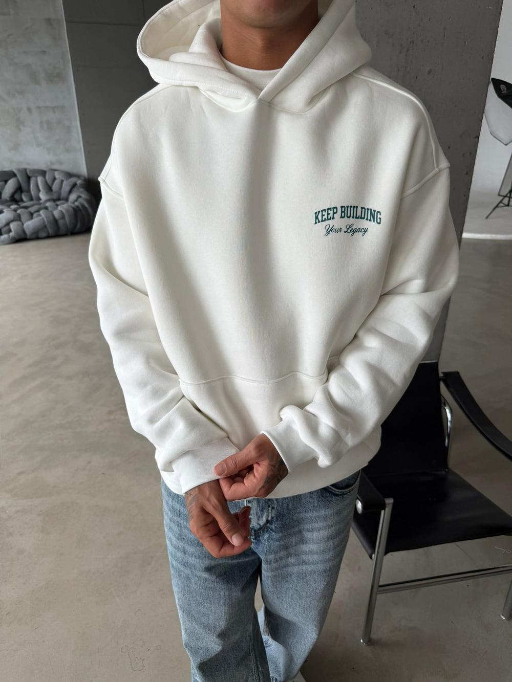 Keep Building Premium Acid Yıkama Hoodie