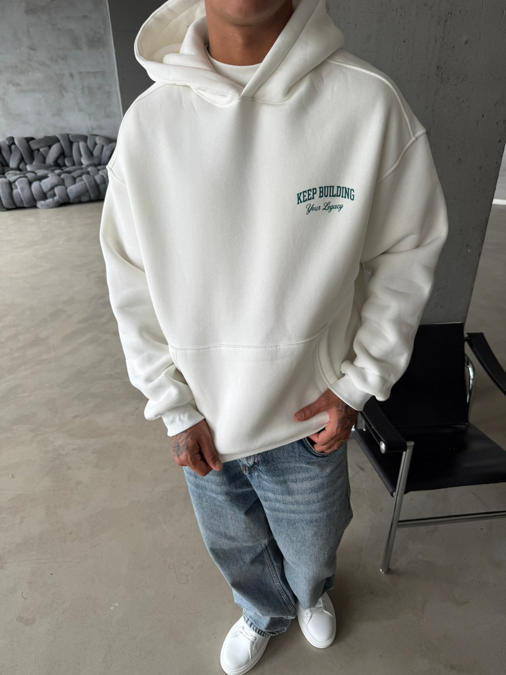 Keep Building Premium Acid Yıkama Hoodie