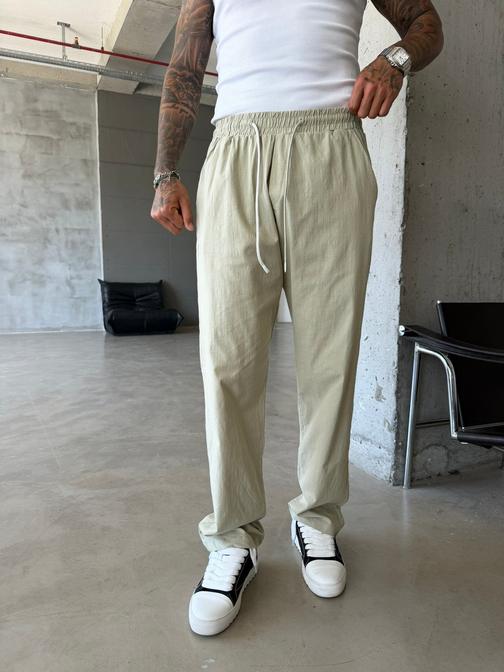 Keten Basic Pantolon - Haki