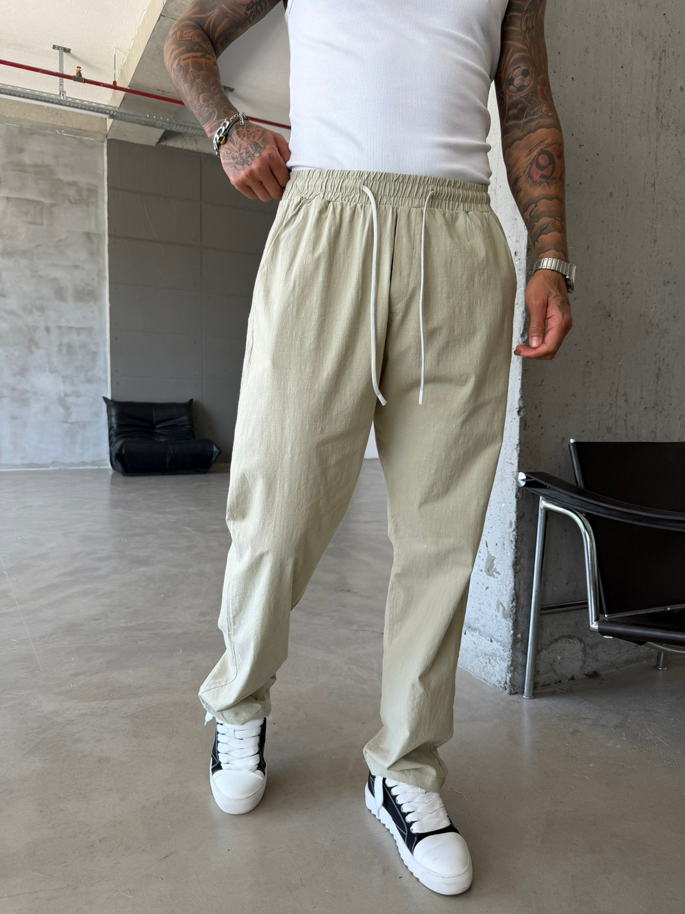 Keten Basic Pantolon - Haki