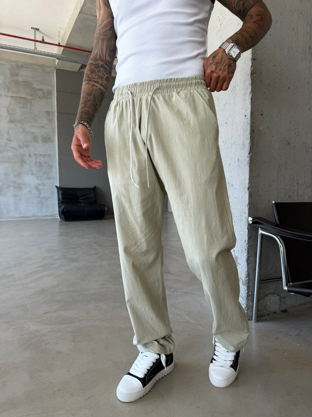 Keten Basic Pantolon - Haki