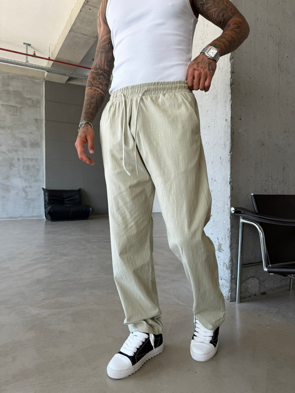 Keten Basic Pantolon - Haki