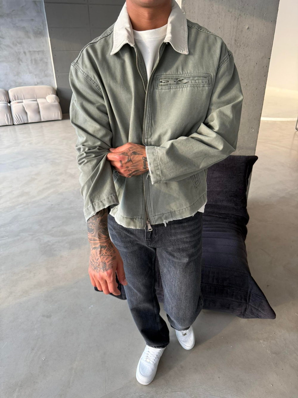 Konstrat Yaka Teknik Ceket - Haki