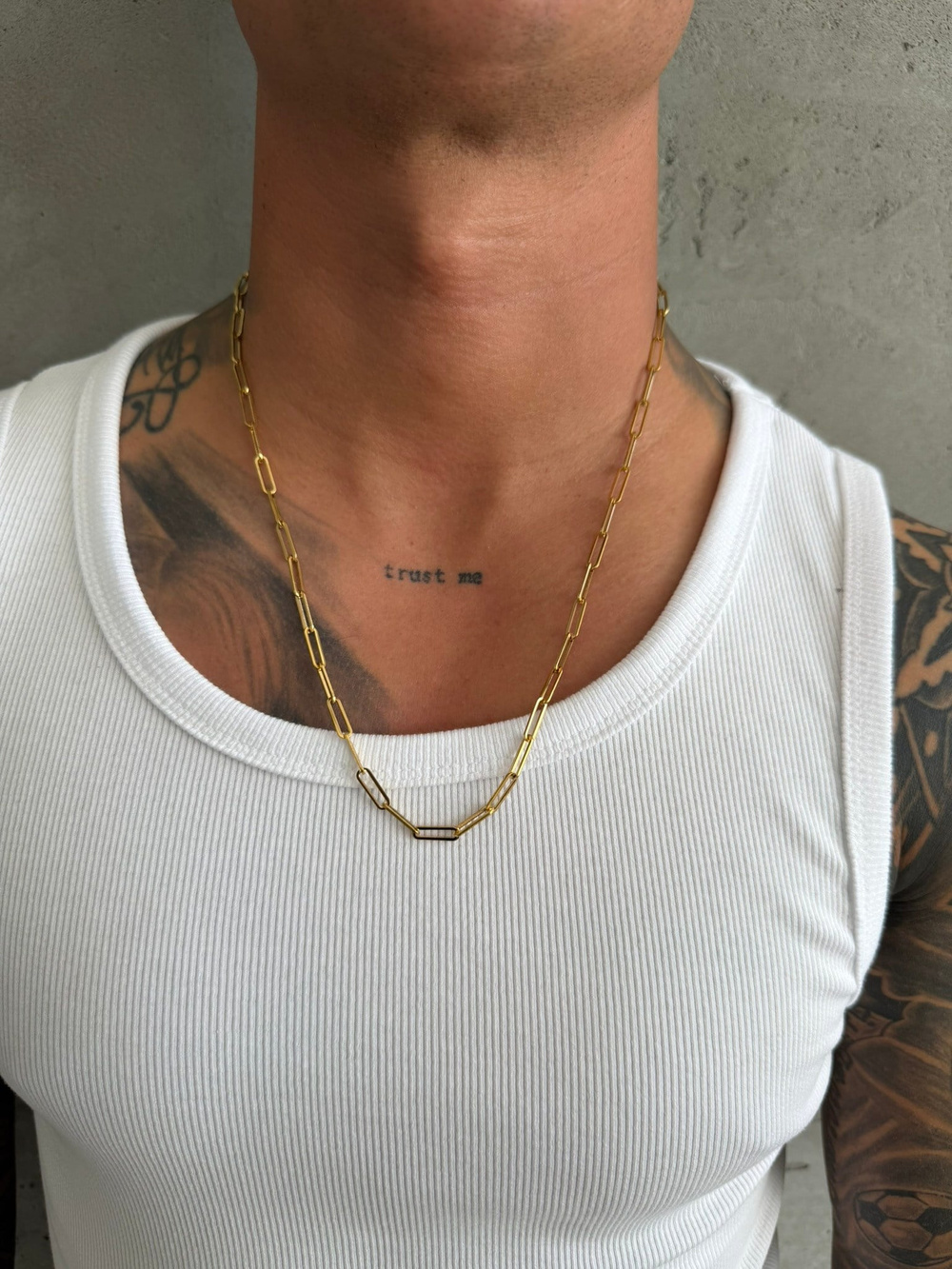 NO362 Paperclip Steel Necklace