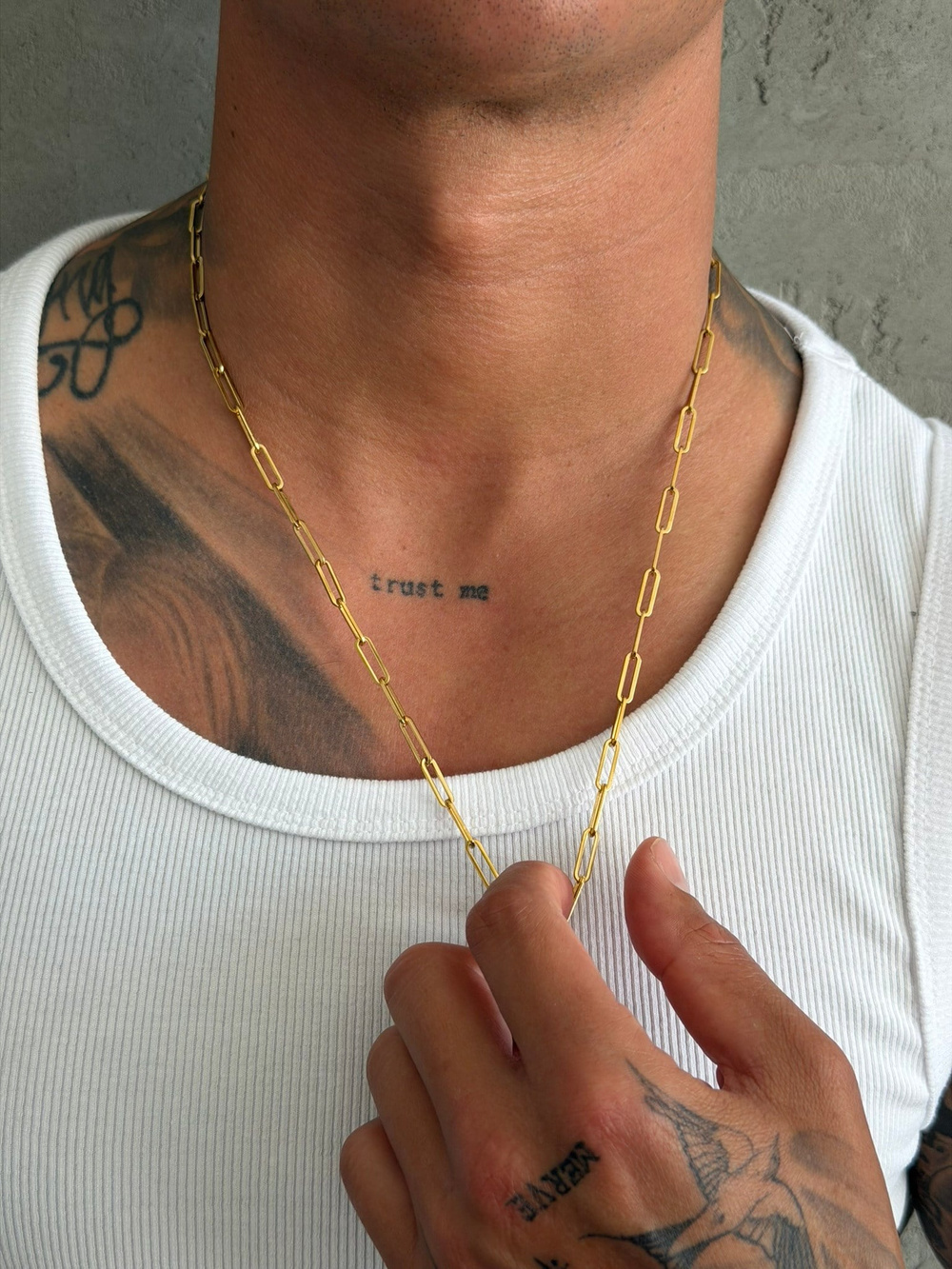 NO362 Paperclip Steel Necklace