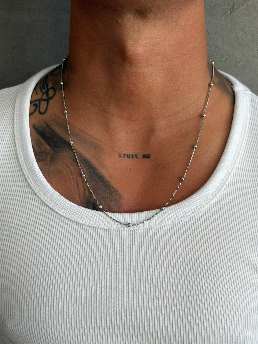 NO362 Silver Dot Chain Necklace